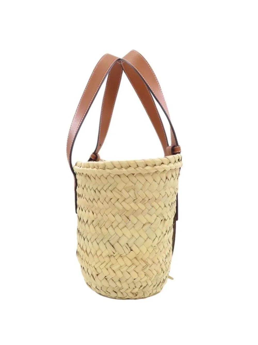 Loewe Basket Small Tote Bag Calfskin Palm Leaf